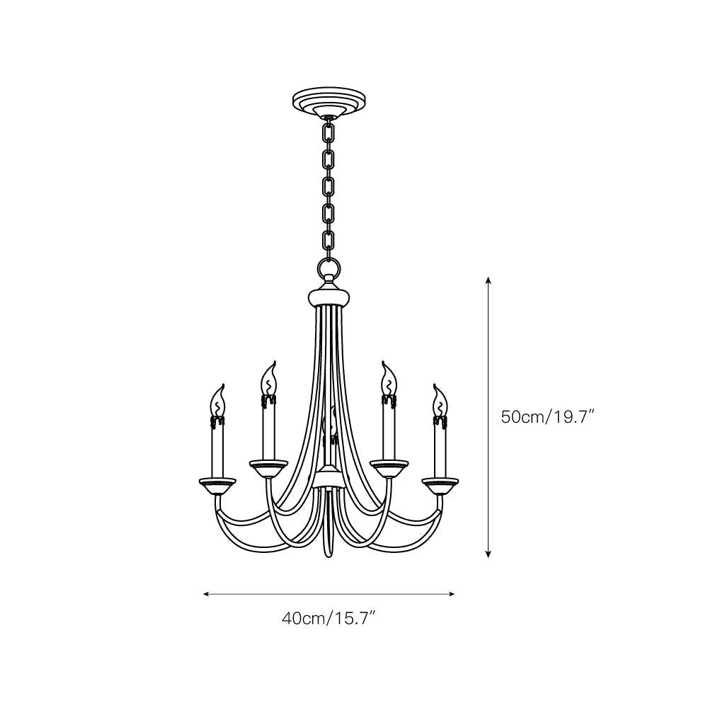 Brass Chandelier with Multi-Head E14 Sockets | Retro Postmodern Style | Adjustable Hanging Chain for Living and Dining Rooms