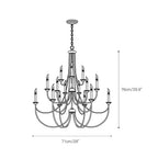 Brass Chandelier with Multi-Head E14 Sockets | Retro Postmodern Style | Adjustable Hanging Chain for Living and Dining Rooms