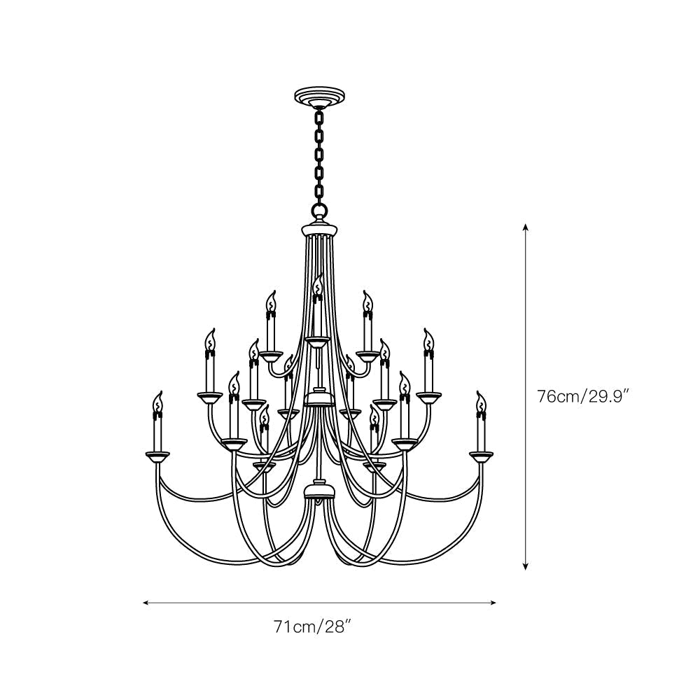 Brass Chandelier with Multi-Head E14 Sockets | Retro Postmodern Style | Adjustable Hanging Chain for Living and Dining Rooms
