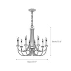 Brass Chandelier with Multi-Head E14 Sockets | Retro Postmodern Style | Adjustable Hanging Chain for Living and Dining Rooms