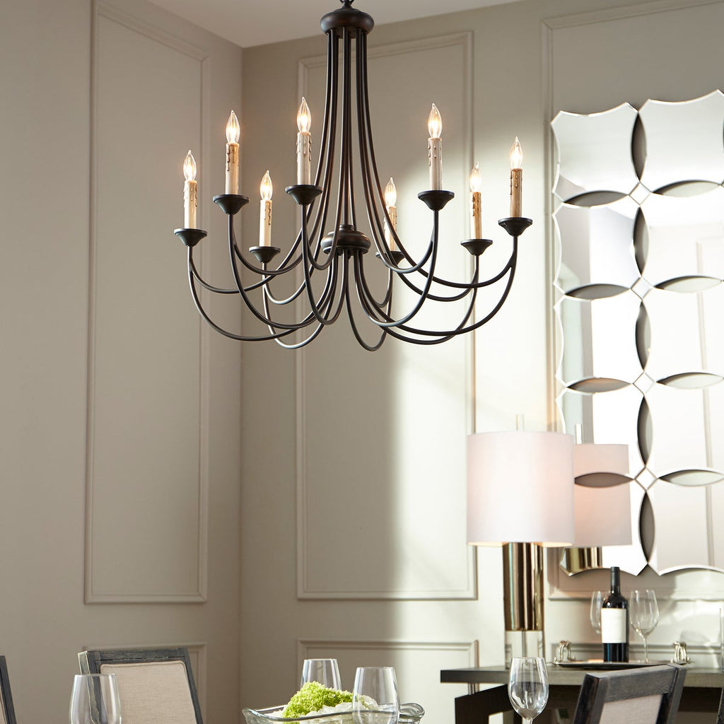 Brass Chandelier with Multi-Head E14 Sockets | Retro Postmodern Style | Adjustable Hanging Chain for Living and Dining Rooms