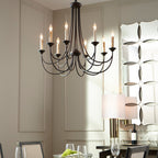 Brass Chandelier with Multi-Head E14 Sockets | Retro Postmodern Style | Adjustable Hanging Chain for Living and Dining Rooms