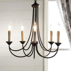 Brass Chandelier with Multi-Head E14 Sockets | Retro Postmodern Style | Adjustable Hanging Chain for Living and Dining Rooms