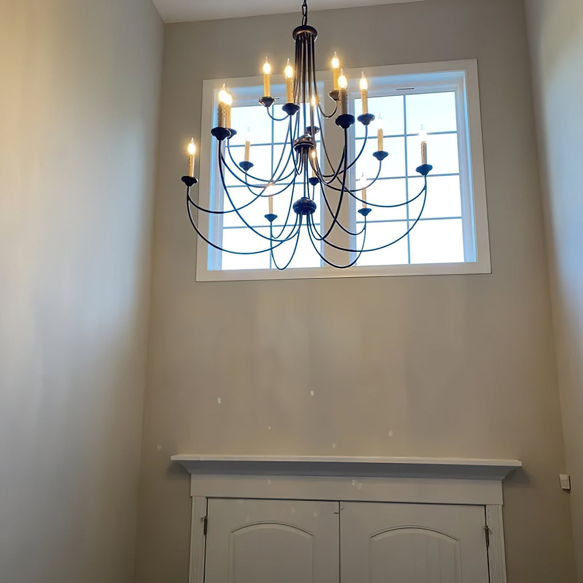 Brass Chandelier with Multi-Head E14 Sockets | Retro Postmodern Style | Adjustable Hanging Chain for Living and Dining Rooms