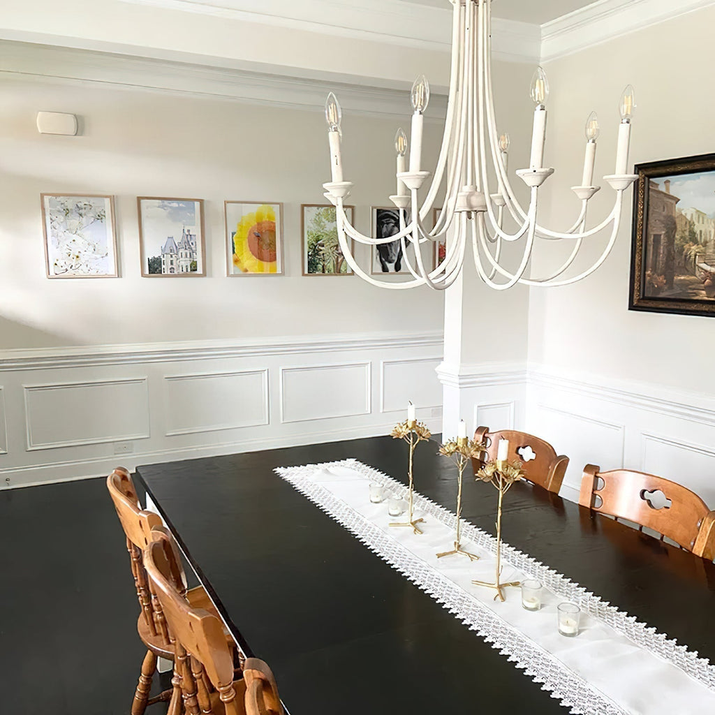 Brass Chandelier with Multi-Head E14 Sockets | Retro Postmodern Style | Adjustable Hanging Chain for Living and Dining Rooms