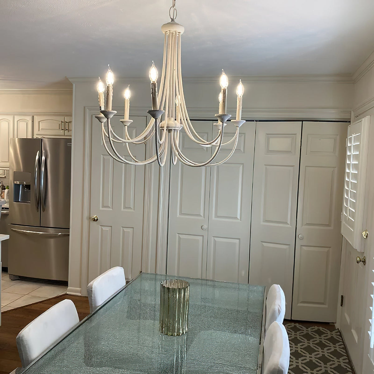 Brass Chandelier with Multi-Head E14 Sockets | Retro Postmodern Style | Adjustable Hanging Chain for Living and Dining Rooms