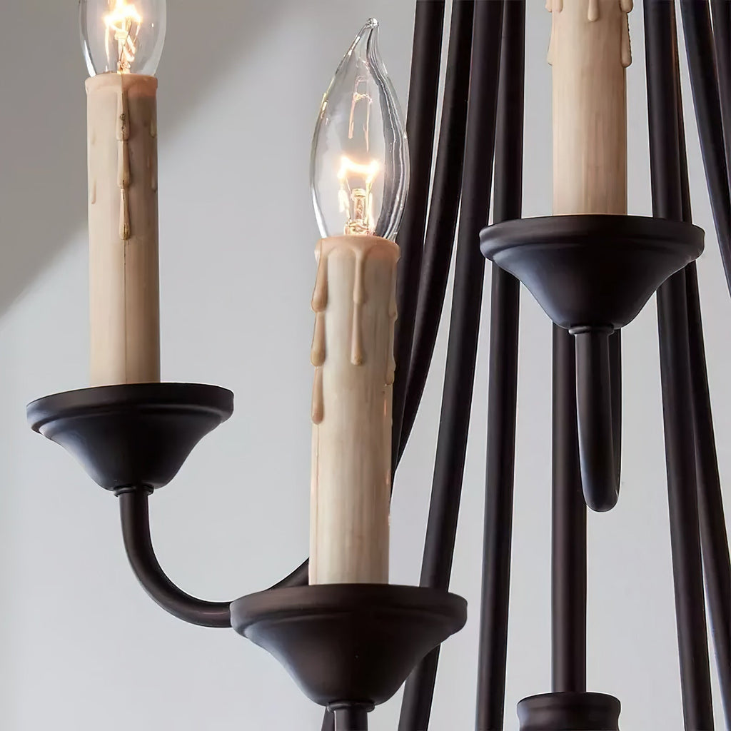 Brass Chandelier with Multi-Head E14 Sockets | Retro Postmodern Style | Adjustable Hanging Chain for Living and Dining Rooms