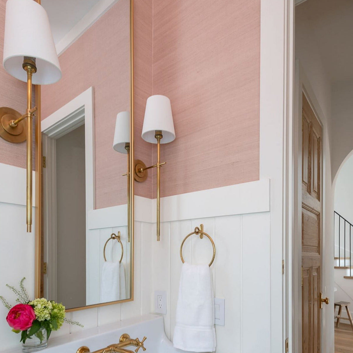 Indoor Wall Lamp Brass and Fabric with Conical Shade | Silva Style | Soft Ambient Lighting for Bedrooms and Living Rooms