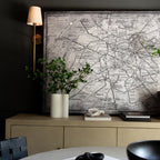 Indoor Wall Lamp Brass and Fabric with Conical Shade | Silva Style | Soft Ambient Lighting for Bedrooms and Living Rooms