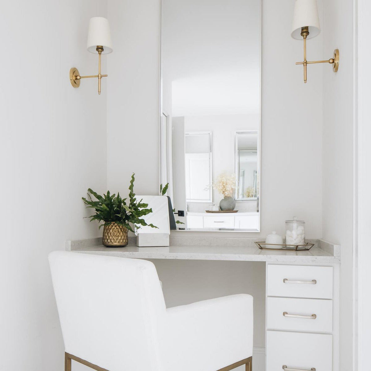 Indoor Wall Lamp Brass and Fabric with Conical Shade | Silva Style | Soft Ambient Lighting for Bedrooms and Living Rooms