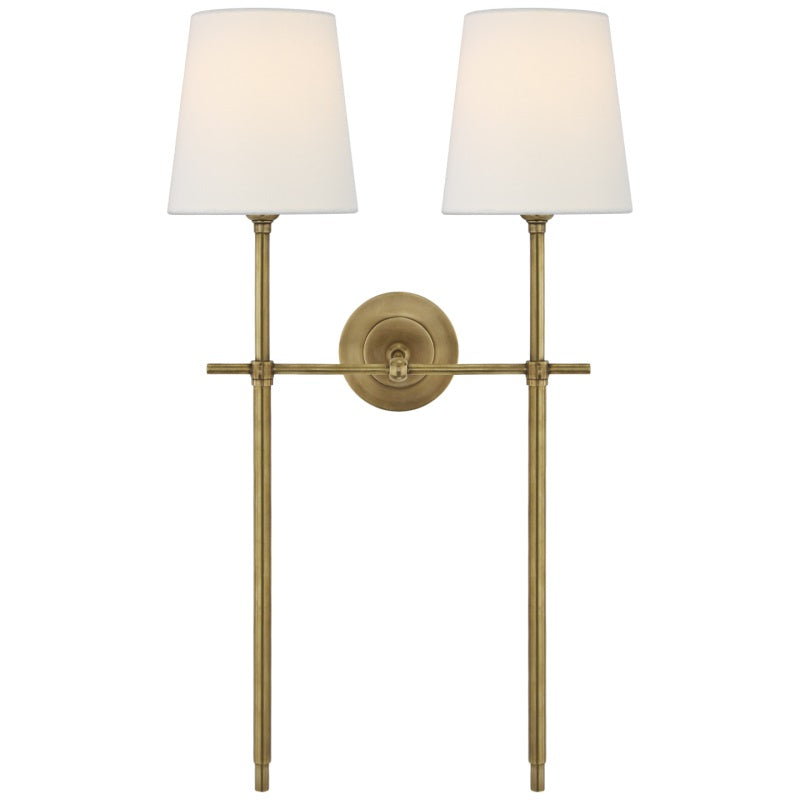 Indoor Wall Lamp Brass and Fabric with Conical Shade | Silva Style | Soft Ambient Lighting for Bedrooms and Living Rooms