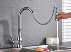 Pull Down Kitchen Faucet Brushed Stainless Steel Sink Mixer