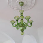 Murano Glass Chandelier Hand-Blown Organic Silhouette | Art Deco Style Ceiling Light | Hardwired Artisanal Interior Decor