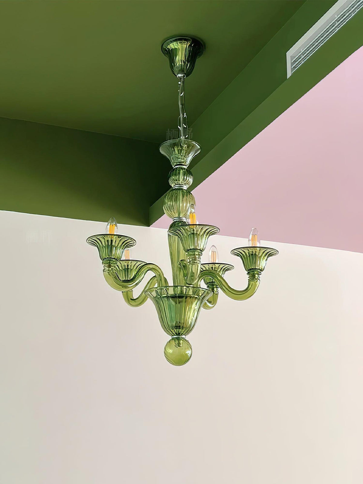 Murano Glass Chandelier Hand-Blown Organic Silhouette | Art Deco Style Ceiling Light | Hardwired Artisanal Interior Decor