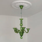 Murano Glass Chandelier Hand-Blown Organic Silhouette | Art Deco Style Ceiling Light | Hardwired Artisanal Interior Decor