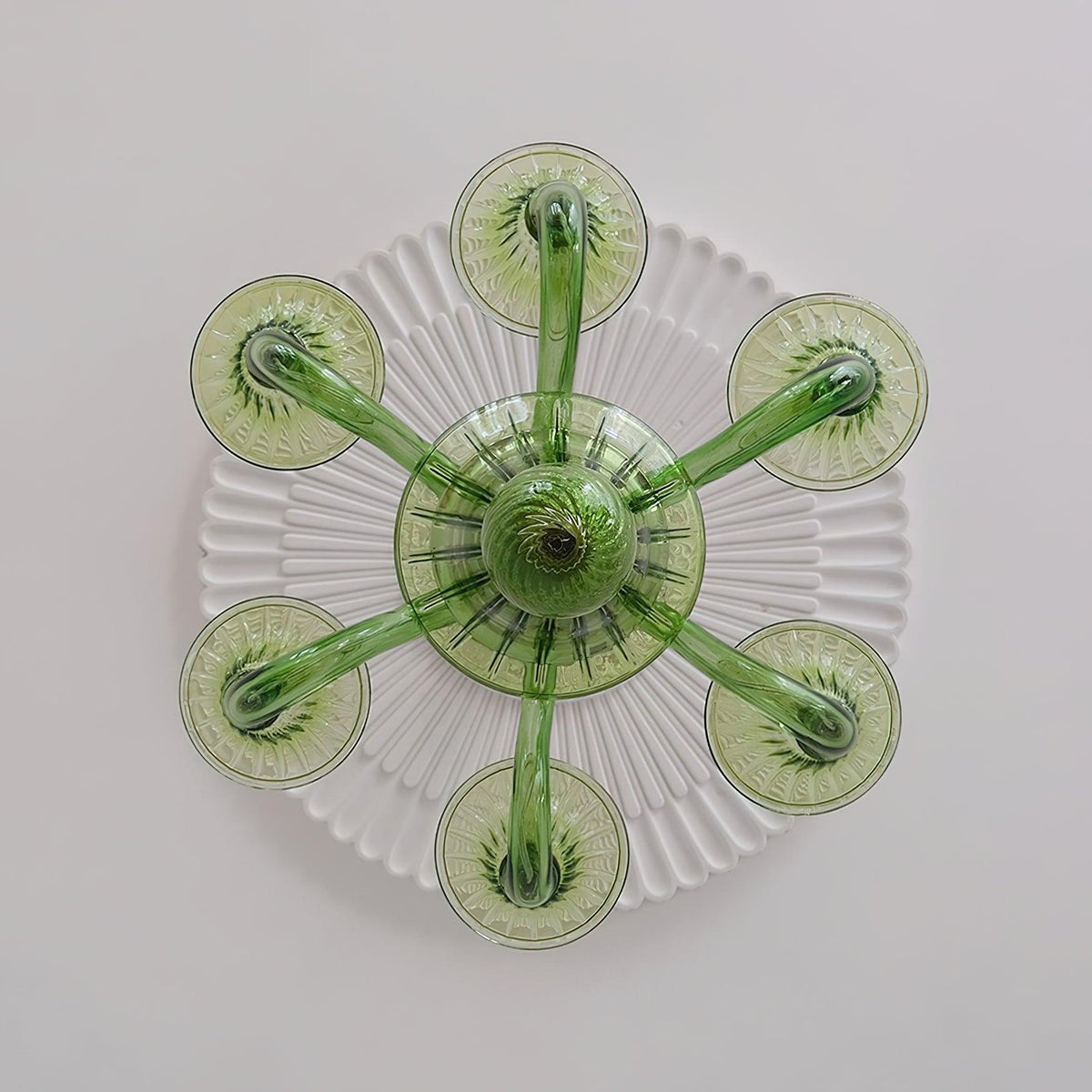 Murano Glass Chandelier Hand-Blown Organic Silhouette | Art Deco Style Ceiling Light | Hardwired Artisanal Interior Decor