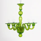 Murano Glass Chandelier Hand-Blown Organic Silhouette | Art Deco Style Ceiling Light | Hardwired Artisanal Interior Decor