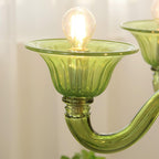 Murano Glass Chandelier Hand-Blown Organic Silhouette | Art Deco Style Ceiling Light | Hardwired Artisanal Interior Decor