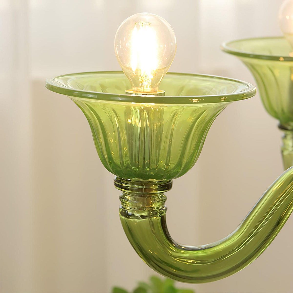 Murano Glass Chandelier Hand-Blown Organic Silhouette | Art Deco Style Ceiling Light | Hardwired Artisanal Interior Decor