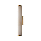 Wall Lamp Brass and Alabaster Integrated LED | Minimalist Modern Style | Natural Stone Pattern Sconce Lighting Fixture