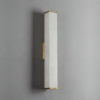Wall Lamp Brass and Alabaster Integrated LED | Minimalist Modern Style | Natural Stone Pattern Sconce Lighting Fixture