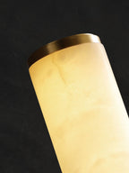 Wall Lamp Brass and Alabaster Integrated LED | Minimalist Modern Style | Natural Stone Pattern Sconce Lighting Fixture