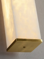Wall Lamp Brass and Alabaster Integrated LED | Minimalist Modern Style | Natural Stone Pattern Sconce Lighting Fixture