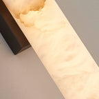 Wall Lamp Brass and Alabaster Integrated LED | Minimalist Modern Style | Natural Stone Pattern Sconce Lighting Fixture