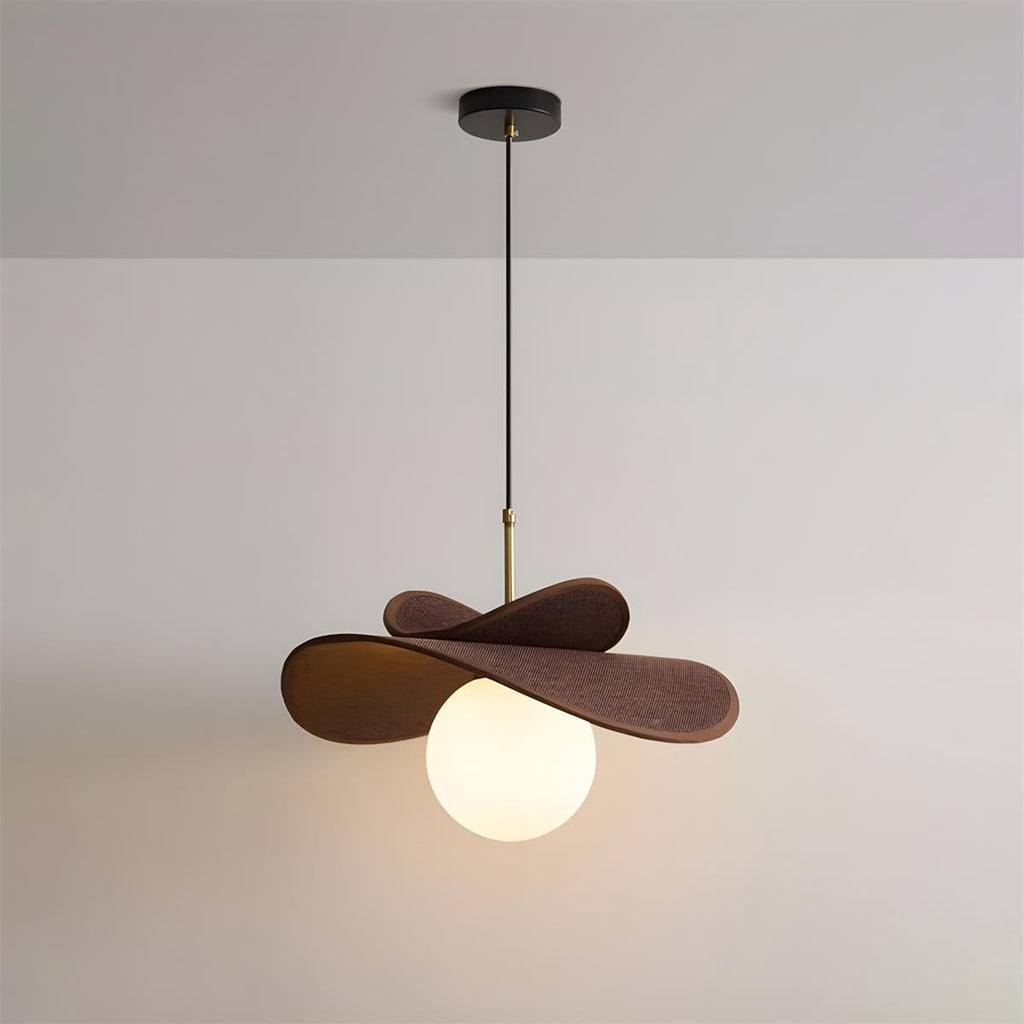 Pendant Light Metal Raffia and Glass | Adjustable 150cm Cord and Sloped Ceiling Compatible Design for Versatile Home Lighting