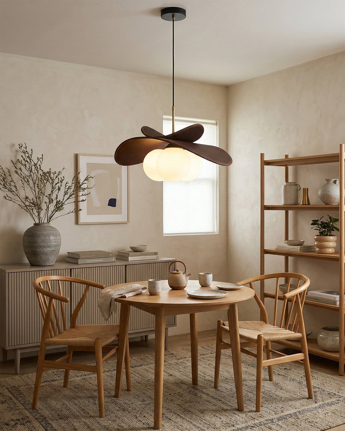 Pendant Light Metal Raffia and Glass | Adjustable 150cm Cord and Sloped Ceiling Compatible Design for Versatile Home Lighting