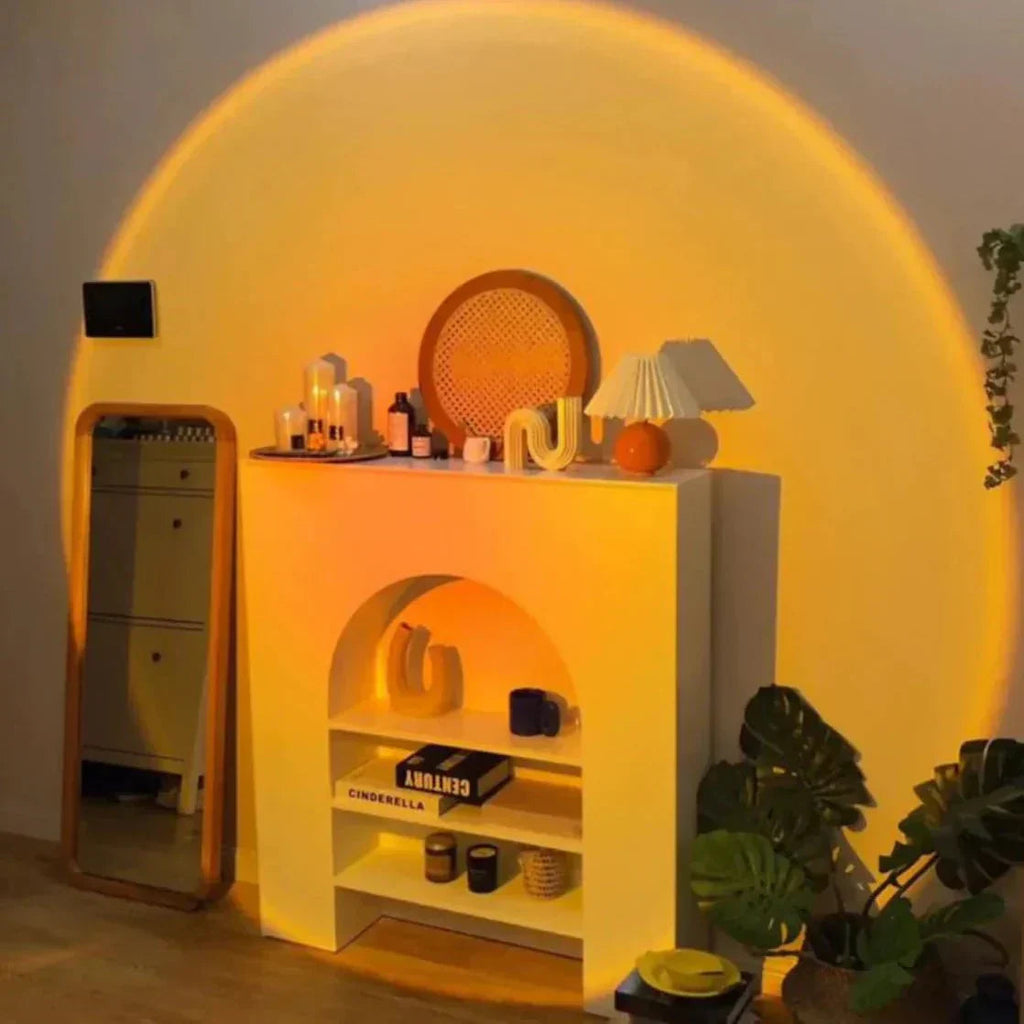 Sunset Projection Lamp | Modern Ambient Lighting for Bedrooms and Living Rooms | Creates a Warm Soothing Atmospheric Glow