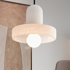 Alabaster Pendant Light | Natural Stone Stacked Design | Adjustable 150cm Cable for Custom Indoor Ceiling Lighting Setup