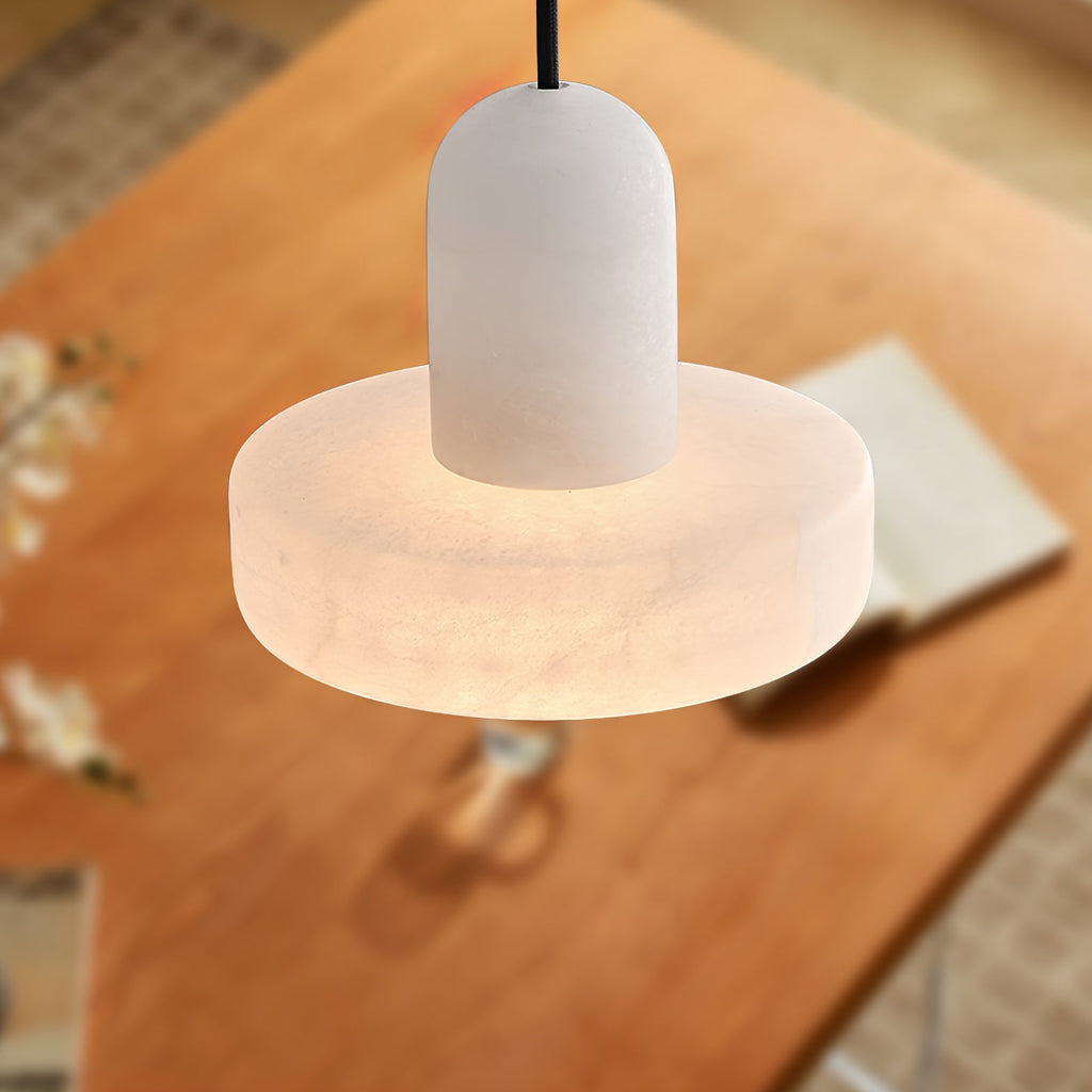 Alabaster Pendant Light | Natural Stone Stacked Design | Adjustable 150cm Cable for Custom Indoor Ceiling Lighting Setup