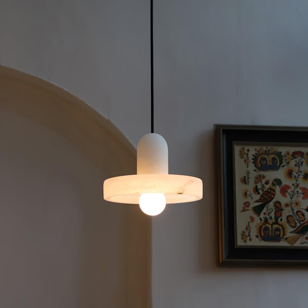 Alabaster Pendant Light | Natural Stone Stacked Design | Adjustable 150cm Cable for Custom Indoor Ceiling Lighting Setup