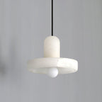 Alabaster Pendant Light | Natural Stone Stacked Design | Adjustable 150cm Cable for Custom Indoor Ceiling Lighting Setup