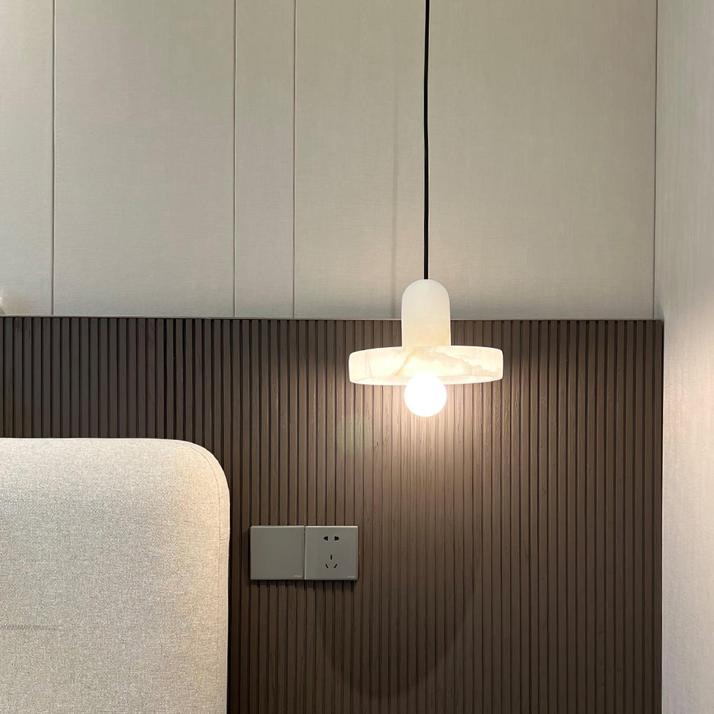 Alabaster Pendant Light | Natural Stone Stacked Design | Adjustable 150cm Cable for Custom Indoor Ceiling Lighting Setup