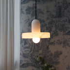 Alabaster Pendant Light | Natural Stone Stacked Design | Adjustable 150cm Cable for Custom Indoor Ceiling Lighting Setup