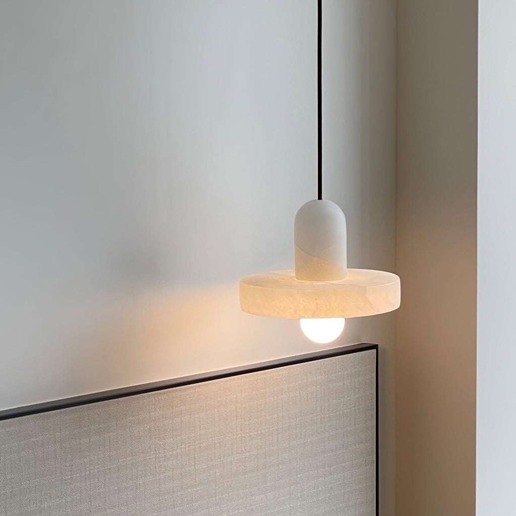 Alabaster Pendant Light | Natural Stone Stacked Design | Adjustable 150cm Cable for Custom Indoor Ceiling Lighting Setup