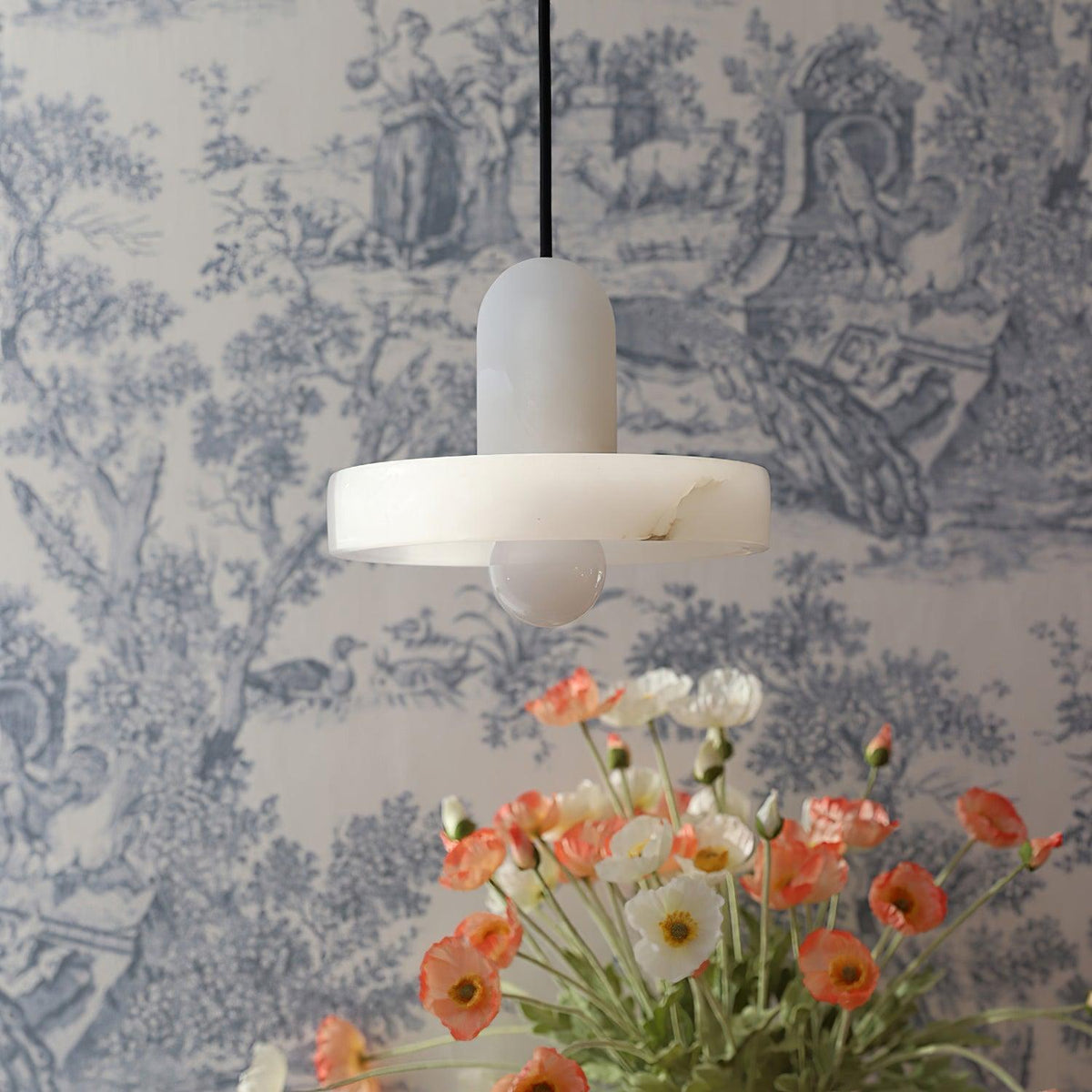 Alabaster Pendant Light | Natural Stone Stacked Design | Adjustable 150cm Cable for Custom Indoor Ceiling Lighting Setup