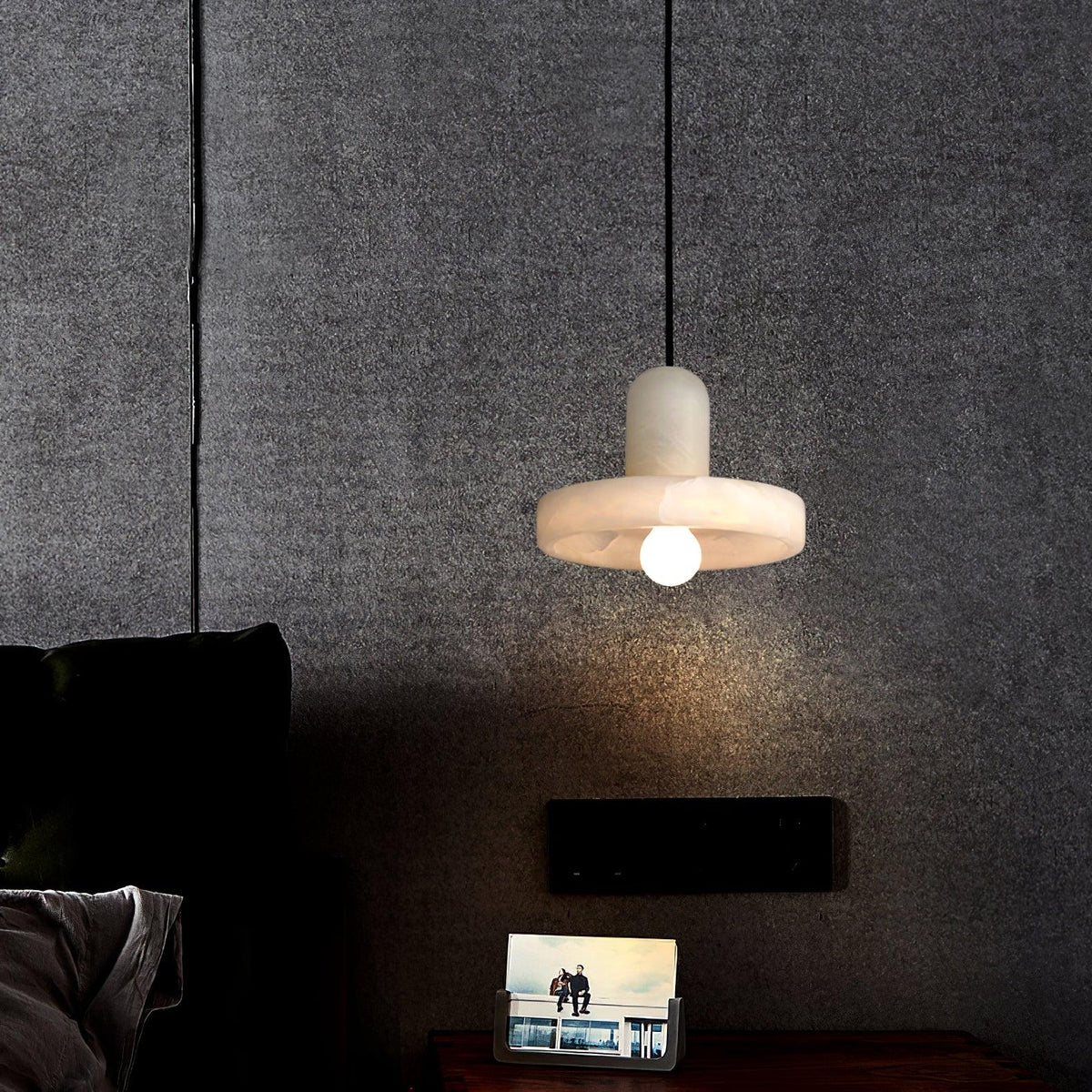 Alabaster Pendant Light | Natural Stone Stacked Design | Adjustable 150cm Cable for Custom Indoor Ceiling Lighting Setup