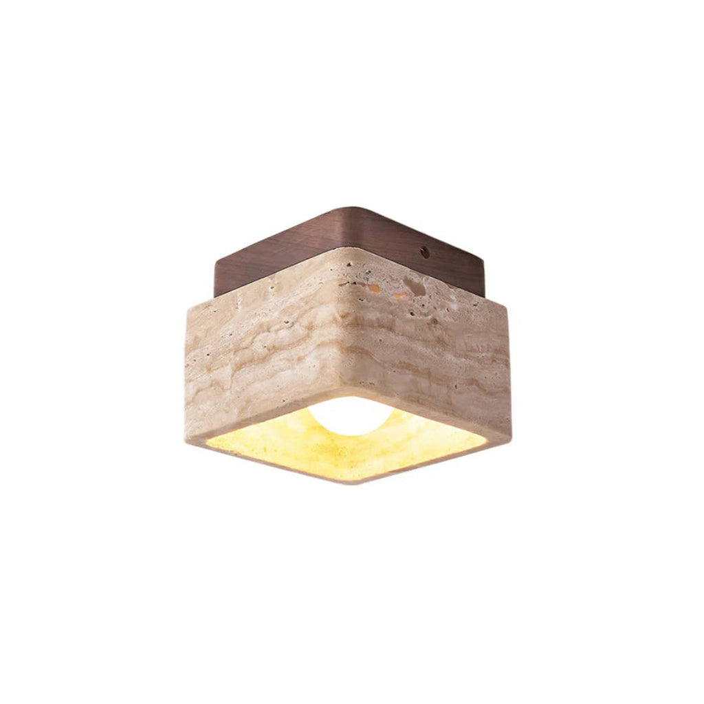 Natural Stone Wood Ceiling Light