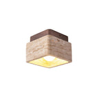 Natural Stone Wood Ceiling Light