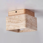 Natural Stone Wood Ceiling Light