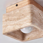 Natural Stone Wood Ceiling Light