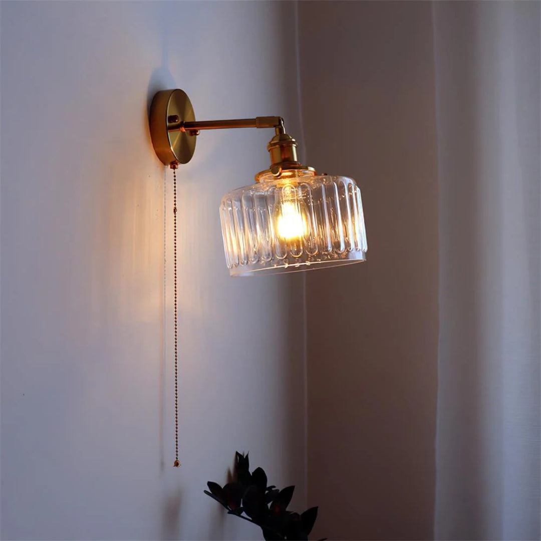 Textured Glass Wall Light