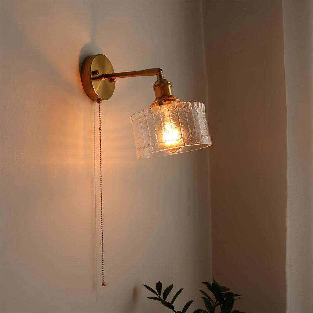 Textured Glass Wall Light
