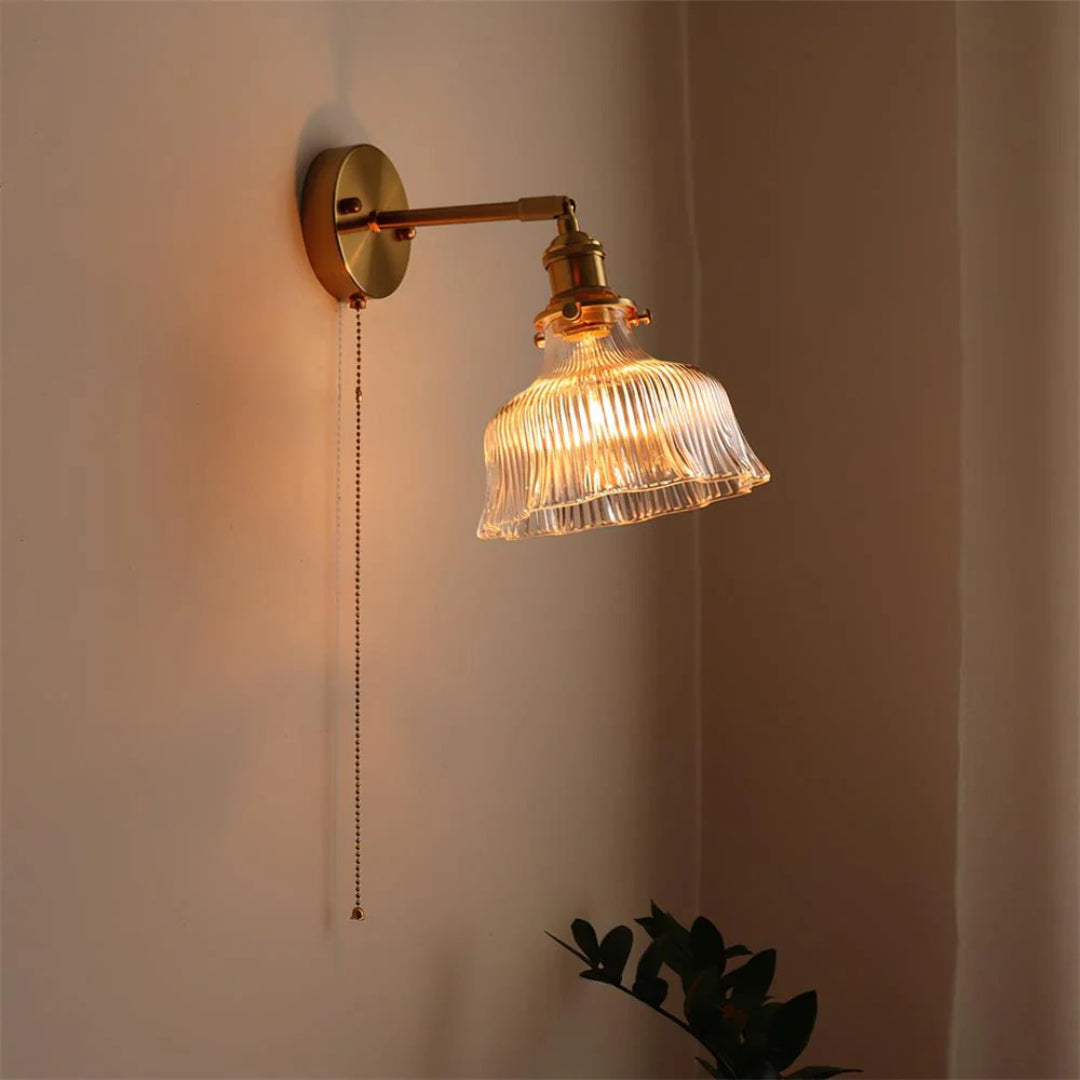 Textured Glass Wall Light