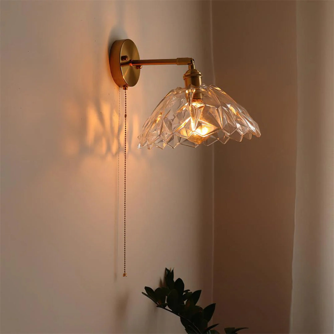 Textured Glass Wall Light
