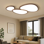 Ultra Slim Dark Wood Ceiling Lamp – Minimalist Natural Panel Design