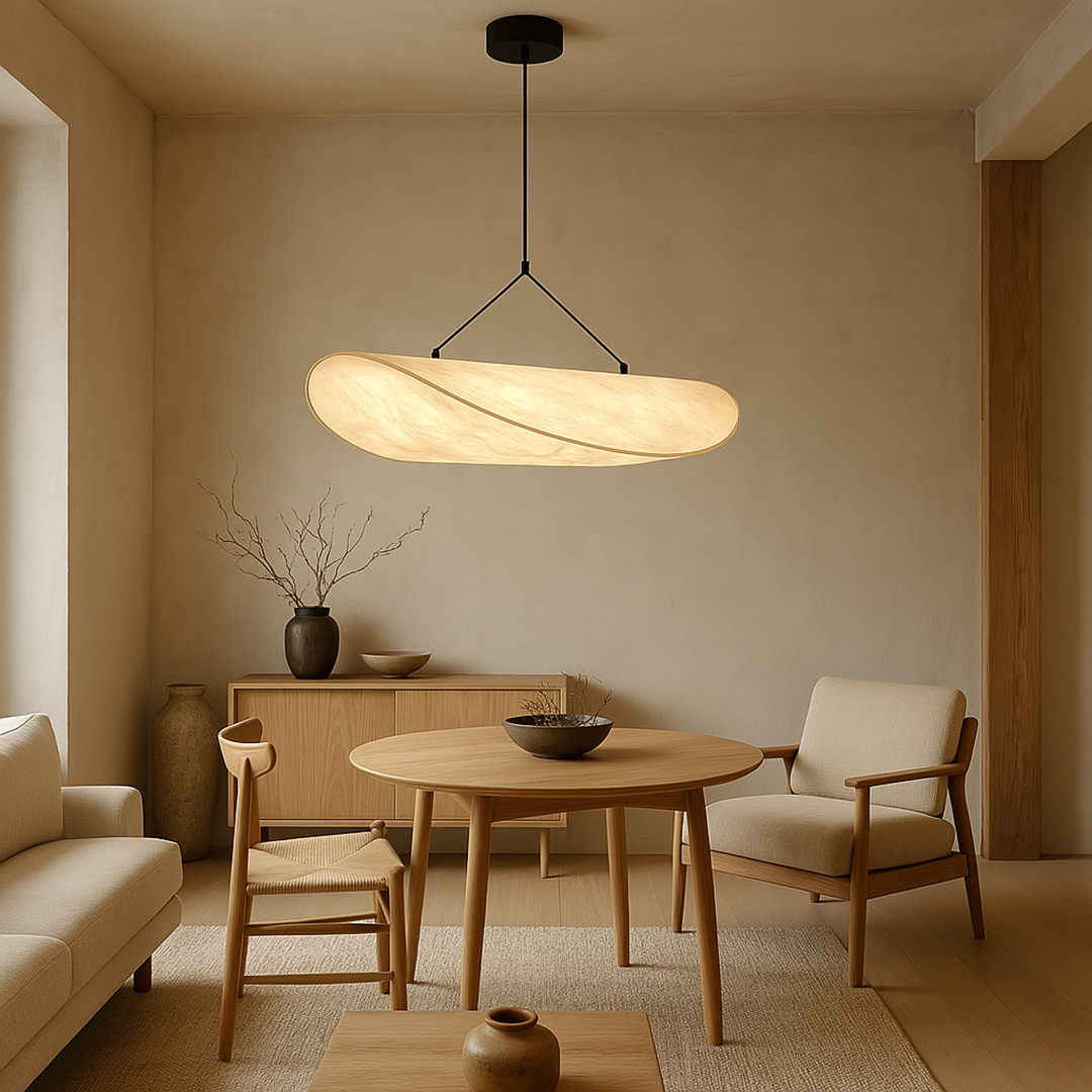 Silk Pendant Lamp – Japandi Minimalist Cloud Form With Dimmable LED*